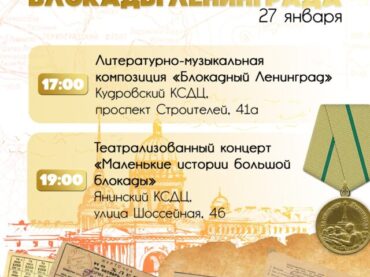 Мероприятия ко Дню полного освобождения Ленинграда от блокады 