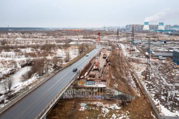 В Кудрово возводят путепровод над Мурманским шоссе 